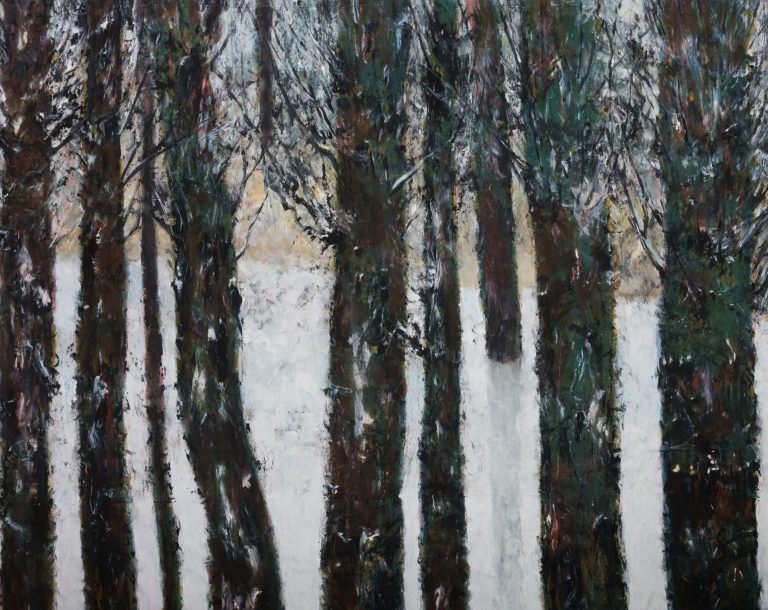 painting of trees in winters