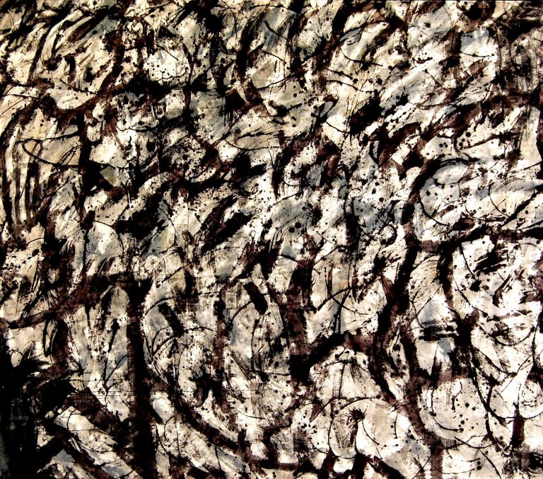 abstract painting black and white