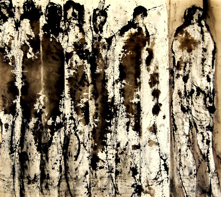 abstract painting in sepia