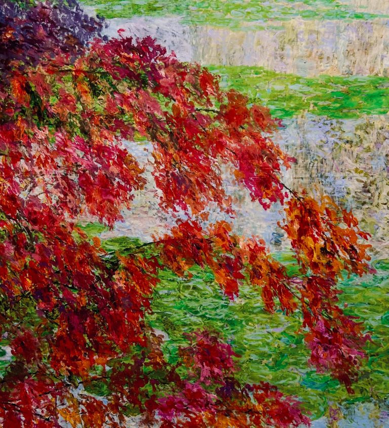 abstract painting of gondolas