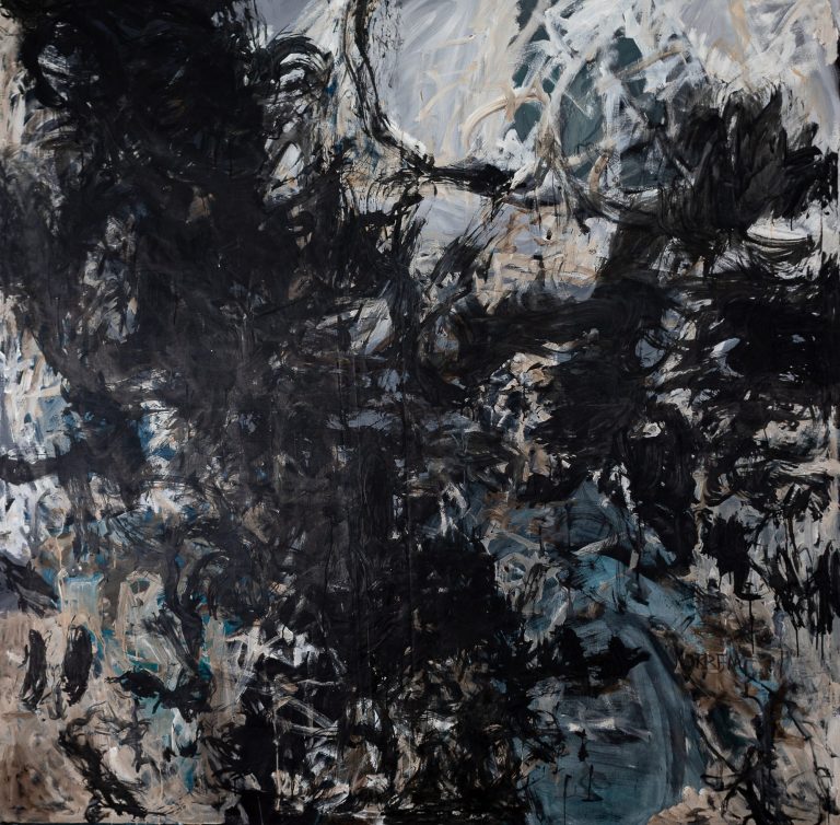 abstract painting black and white