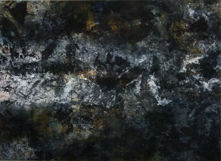 abstract painting in dark colours