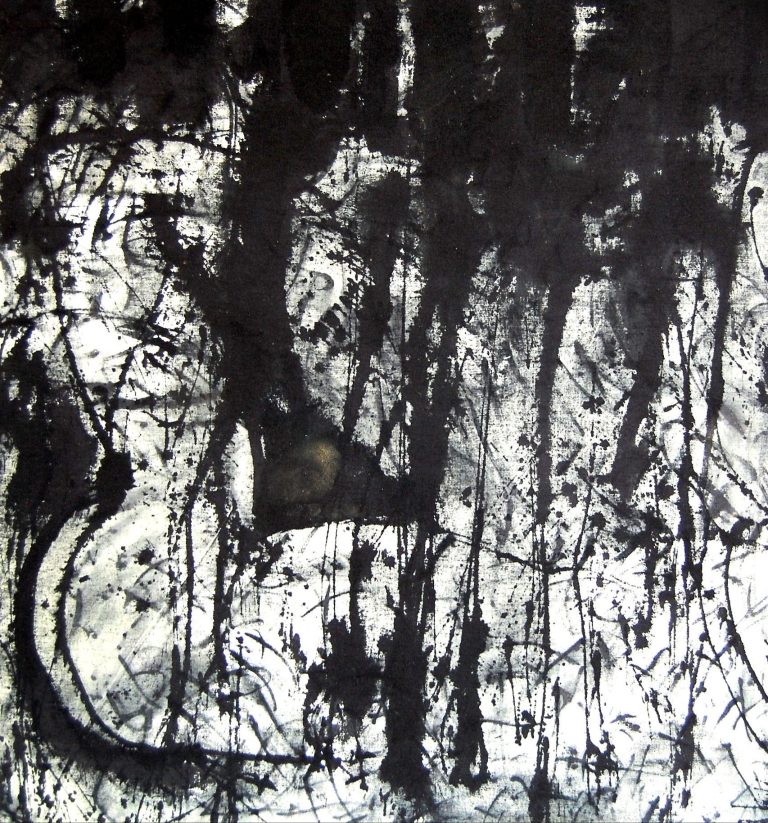 abstract painting black and white