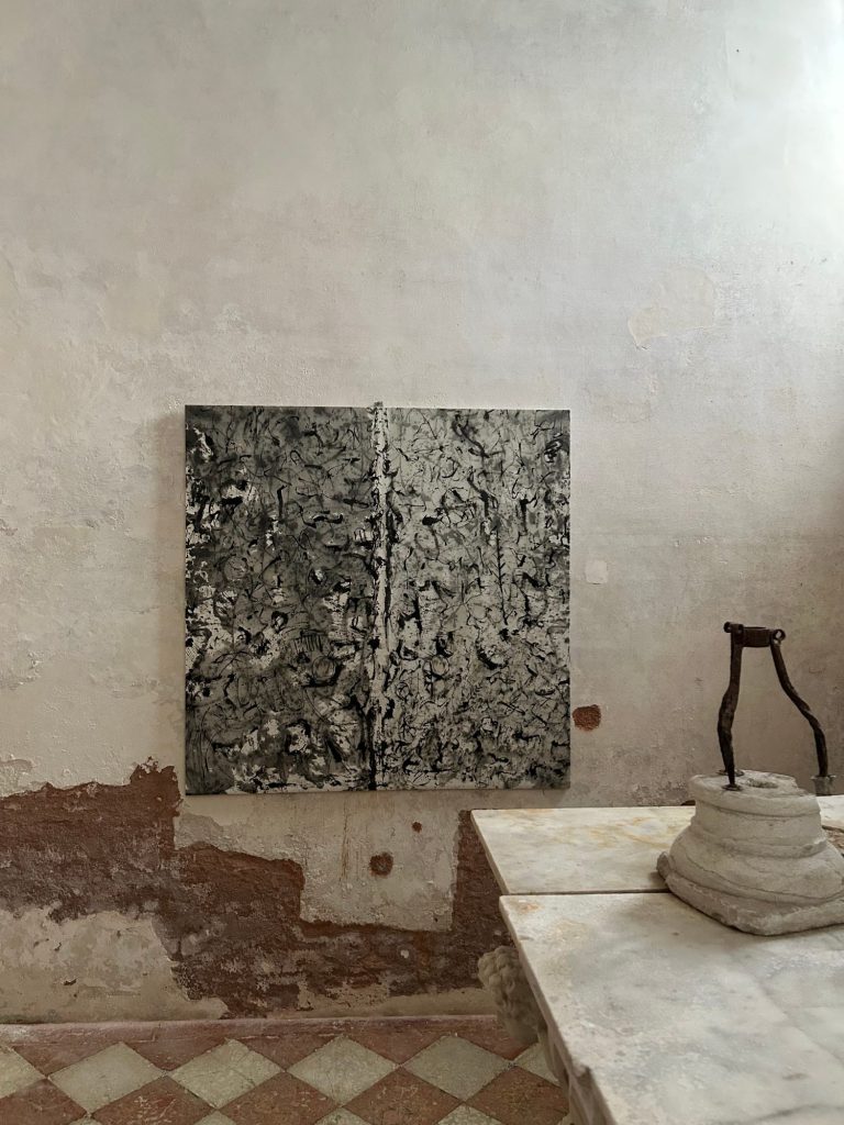 abstract paining in grey and black