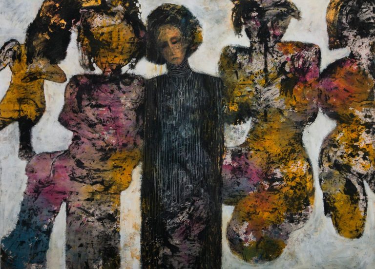 painting with 5 figures